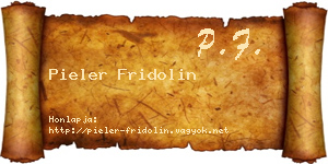 Pieler Fridolin névjegykártya